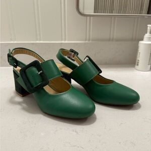 Girotti Green Heeled Mary Jane's